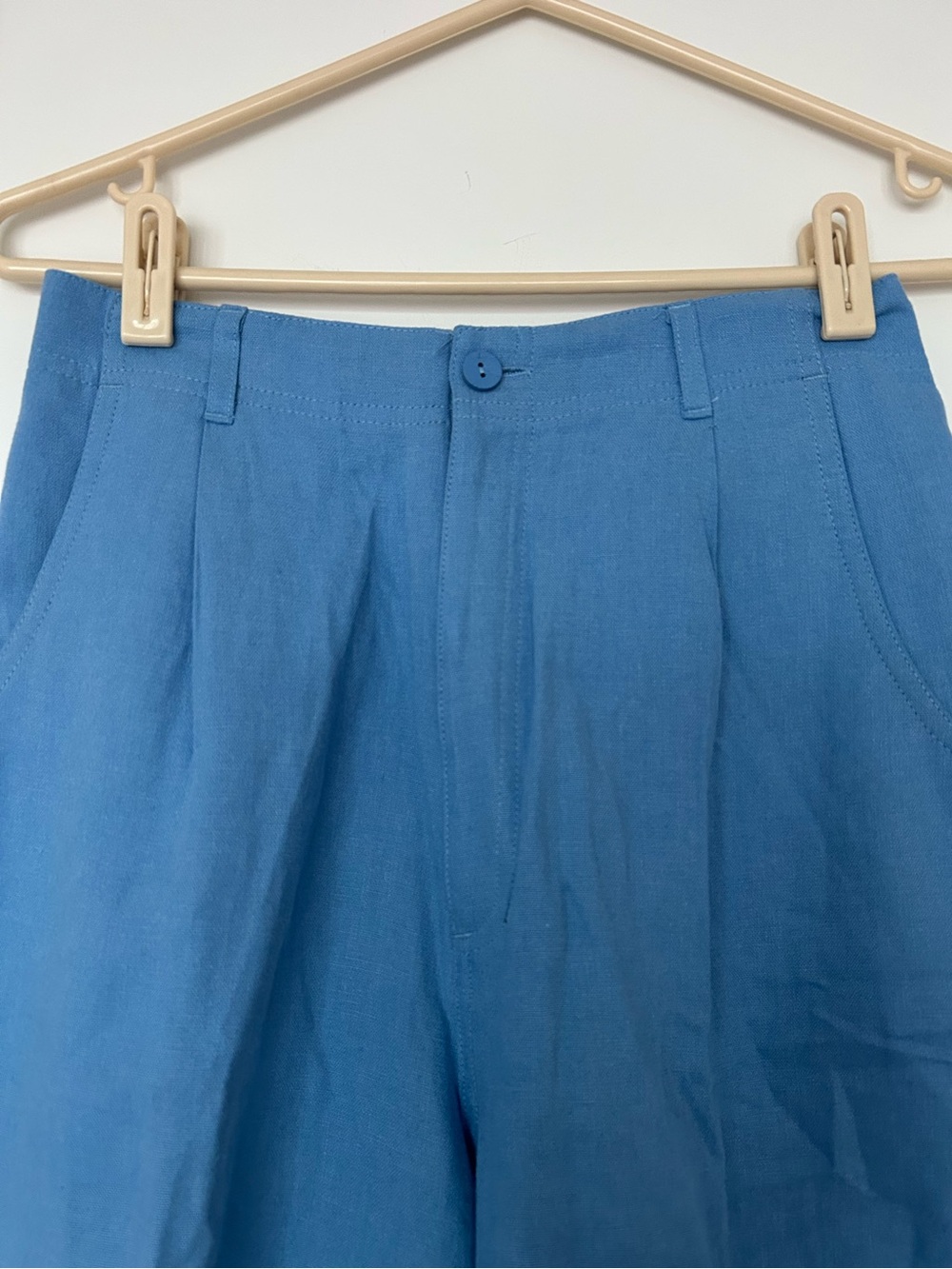 Blue linen vintage soft shorts sz 8 - Picture 1 of 14